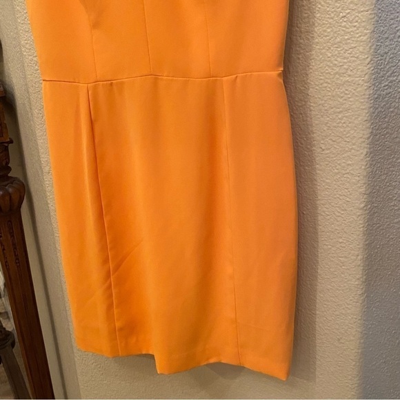 AMANDA UPRIGHT Women Yellow Mustard Bow Party Dress Size Small - Picture 3 of 7